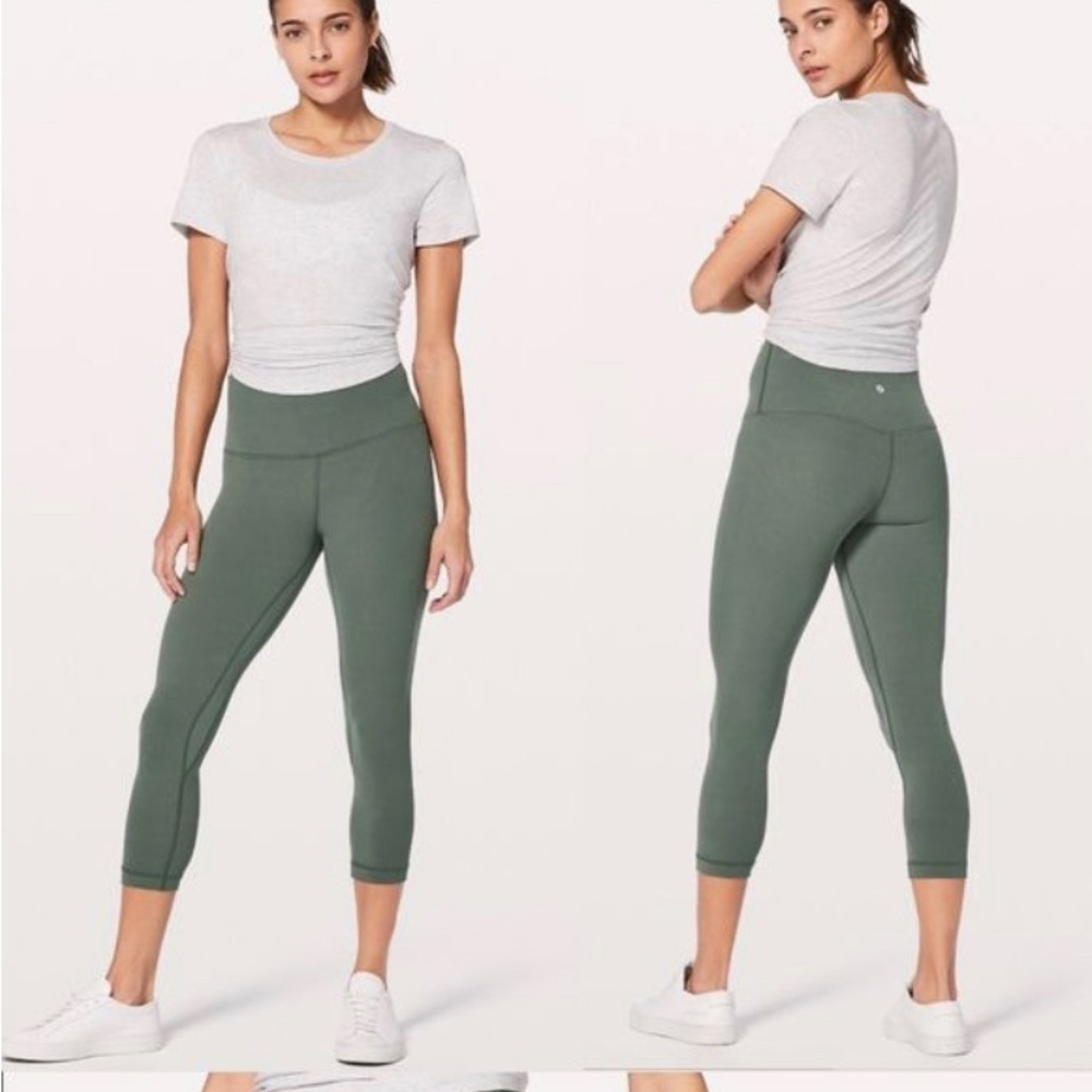 Lululemon Green Leggings cropped size 14